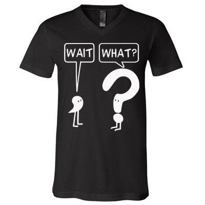 Wait, What Apostrophe Question Mark Funny English Teacher V-Neck T-Shirt
