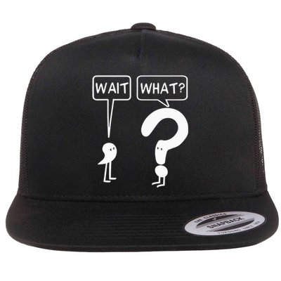 Wait, What Apostrophe Question Mark Funny English Teacher Flat Bill Trucker Hat