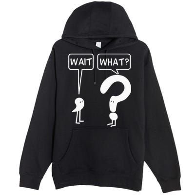 Wait, What Apostrophe Question Mark Funny English Teacher Premium Pullover Hoodie
