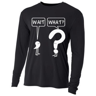 Wait, What Apostrophe Question Mark Funny English Teacher Cooling Performance Long Sleeve Crew