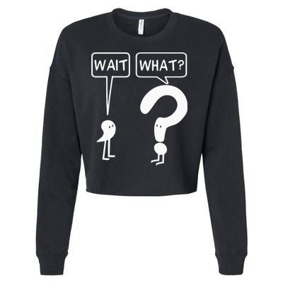 Wait, What Apostrophe Question Mark Funny English Teacher Cropped Pullover Crew