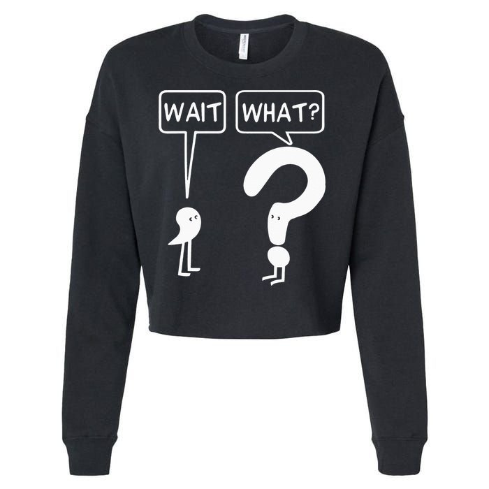 Wait, What Apostrophe Question Mark Funny English Teacher Cropped Pullover Crew