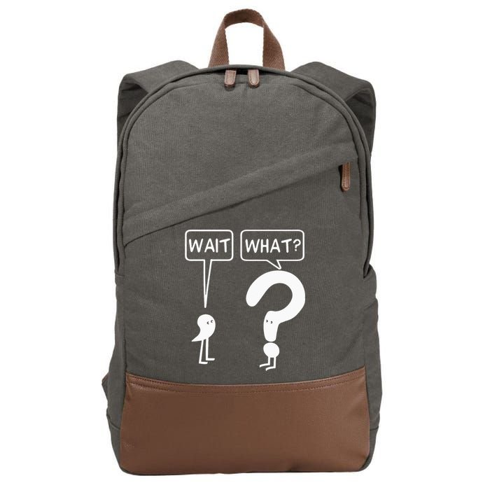 Wait, What Apostrophe Question Mark Funny English Teacher Cotton Canvas Backpack
