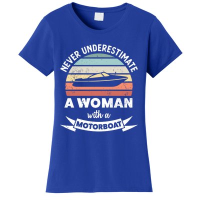 Wo With A Motorboat Funny Boating Gift Mom Gift Women's T-Shirt