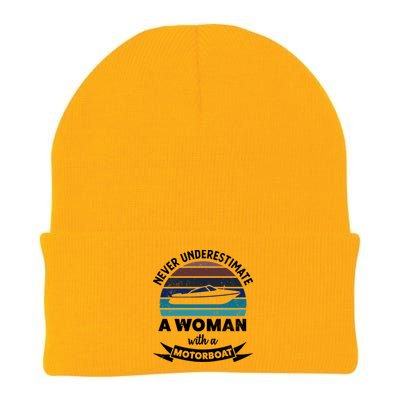 Wo With A Motorboat Funny Boating Funny Gift Mom Cute Gift Knit Cap Winter Beanie