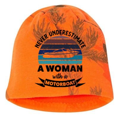 Wo With A Motorboat Funny Boating Funny Gift Mom Cute Gift Kati - Camo Knit Beanie