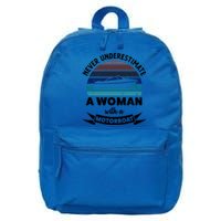 Wo With A Motorboat Funny Boating Funny Gift Mom Cute Gift 16 in Basic Backpack