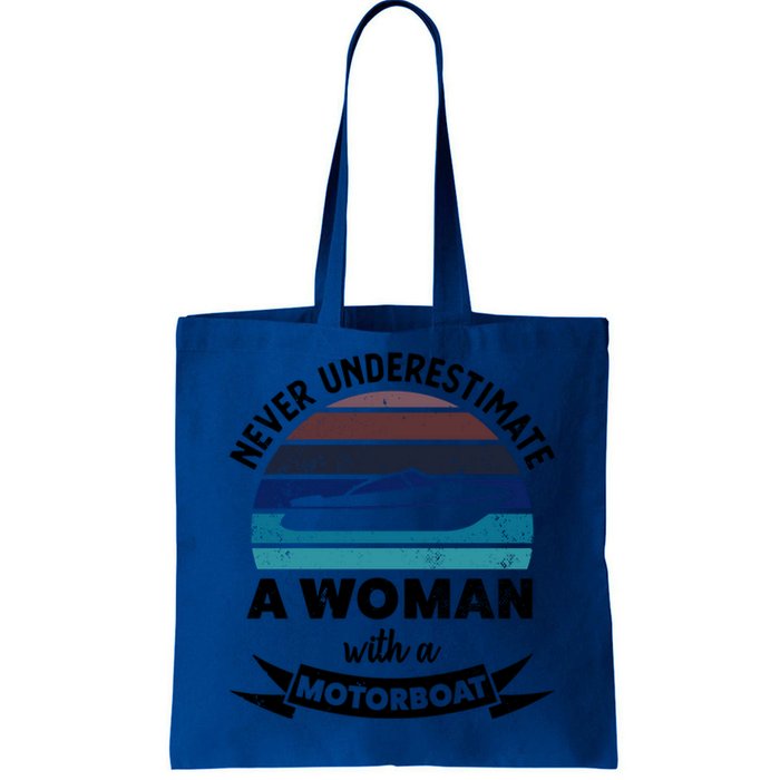 Wo With A Motorboat Funny Boating Funny Gift Mom Cute Gift Tote Bag