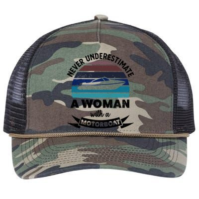 Wo With A Motorboat Funny Boating Funny Gift Mom Cute Gift Retro Rope Trucker Hat Cap