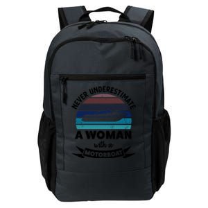 Wo With A Motorboat Funny Boating Funny Gift Mom Cute Gift Daily Commute Backpack