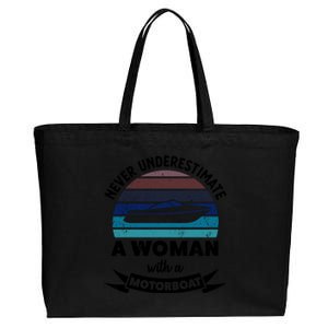 Wo With A Motorboat Funny Boating Funny Gift Mom Cute Gift Cotton Canvas Jumbo Tote