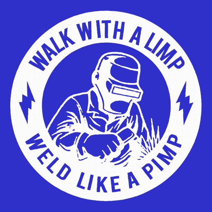 Walk With A Limp Weld Like A Pimp Pom Pom 12in Knit Beanie