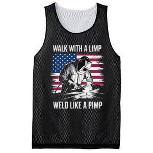 Walk With A Limp Weld Like A Pimp Welding Welder Mesh Reversible Basketball Jersey Tank