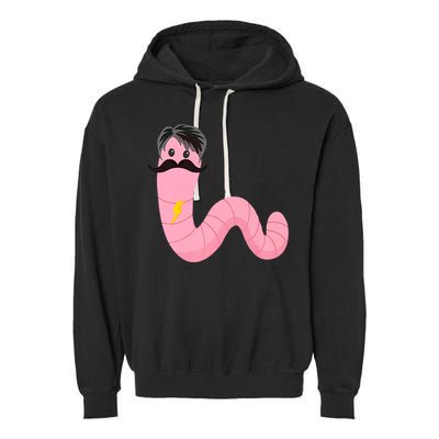 Worm With A Mustache James Tom Ariana Reality Garment-Dyed Fleece Hoodie