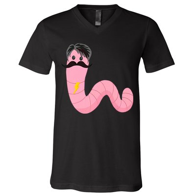 Worm With A Mustache James Tom Ariana Reality V-Neck T-Shirt