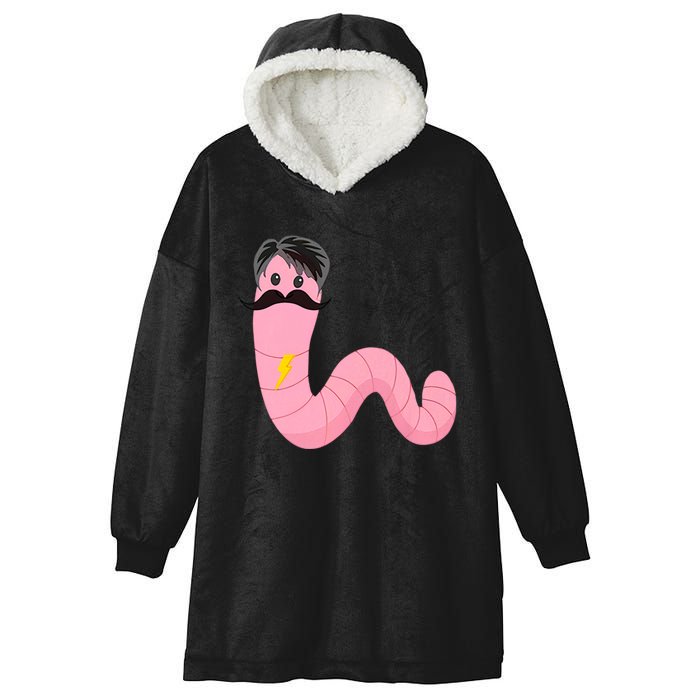 Worm With A Mustache James Tom Ariana Reality Hooded Wearable Blanket