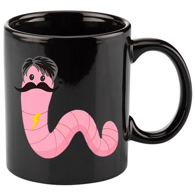 Worm With A Mustache James Tom Ariana Reality 11oz C Handle Ceramic Mug