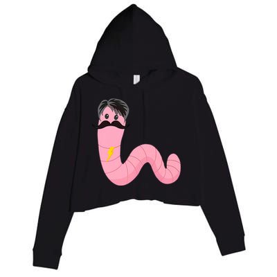 Worm With A Mustache James Tom Ariana Reality Crop Fleece Hoodie