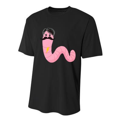 Worm With A Mustache James Tom Ariana Reality Youth Performance Sprint T-Shirt