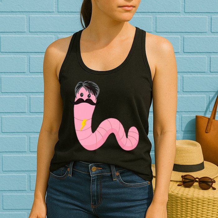 Worm With A Mustache James Tom Ariana Reality Womens Tank Top