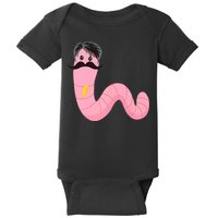 Worm With A Mustache James Tom Ariana Reality Baby Bodysuit