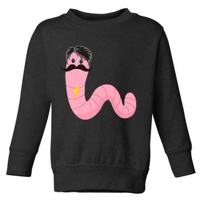 Worm With A Mustache James Tom Ariana Reality Toddler Sweatshirt