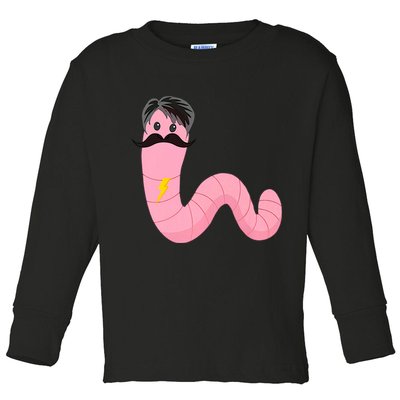 Worm With A Mustache James Tom Ariana Reality Toddler Long Sleeve Shirt