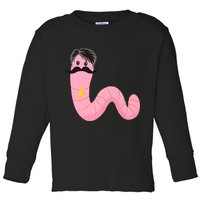 Worm With A Mustache James Tom Ariana Reality Toddler Long Sleeve Shirt