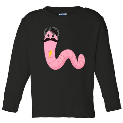 Worm With A Mustache James Tom Ariana Reality Toddler Long Sleeve Shirt