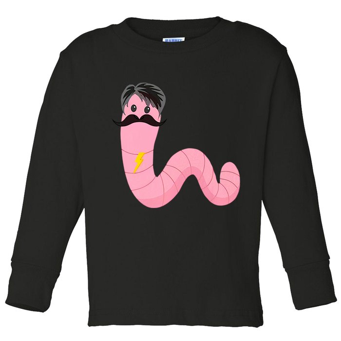Worm With A Mustache James Tom Ariana Reality Toddler Long Sleeve Shirt