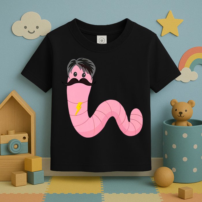 Worm With A Mustache James Tom Ariana Reality Toddler T-Shirt