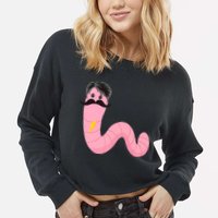 Worm With A Mustache James Tom Ariana Reality Cropped Pullover Crew