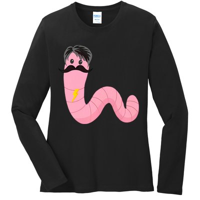 Worm With A Mustache James Tom Ariana Reality Ladies Long Sleeve Shirt