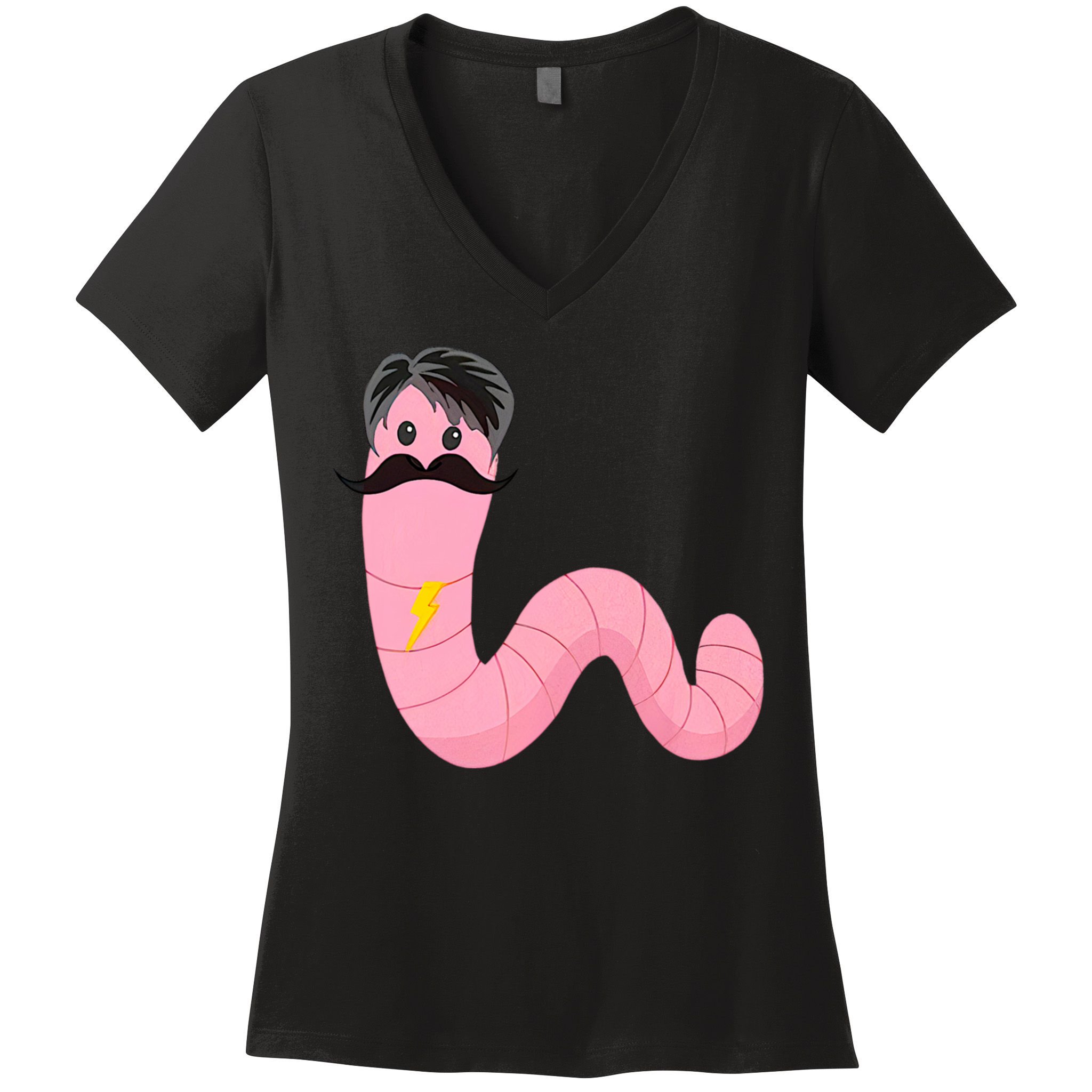 Worm With A Mustache James Tom Ariana Reality Women's V-Neck T-Shirt