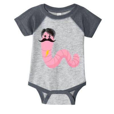 Worm With A Mustache James Tom Ariana Reality Infant Baby Jersey Bodysuit