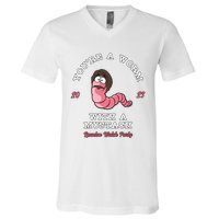 Worm With A Mustache James Tom Ariana Reality V-Neck T-Shirt