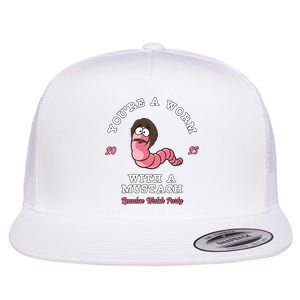 Worm With A Mustache James Tom Ariana Reality Flat Bill Trucker Hat