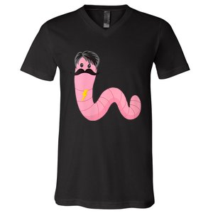 Worm With A Mustache James Tom Ariana Reality V-Neck T-Shirt