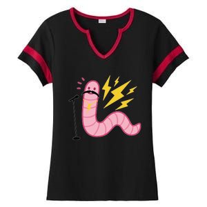 Worm With A Mustache Tom Ariana Reality Ladies Halftime Notch Neck Tee