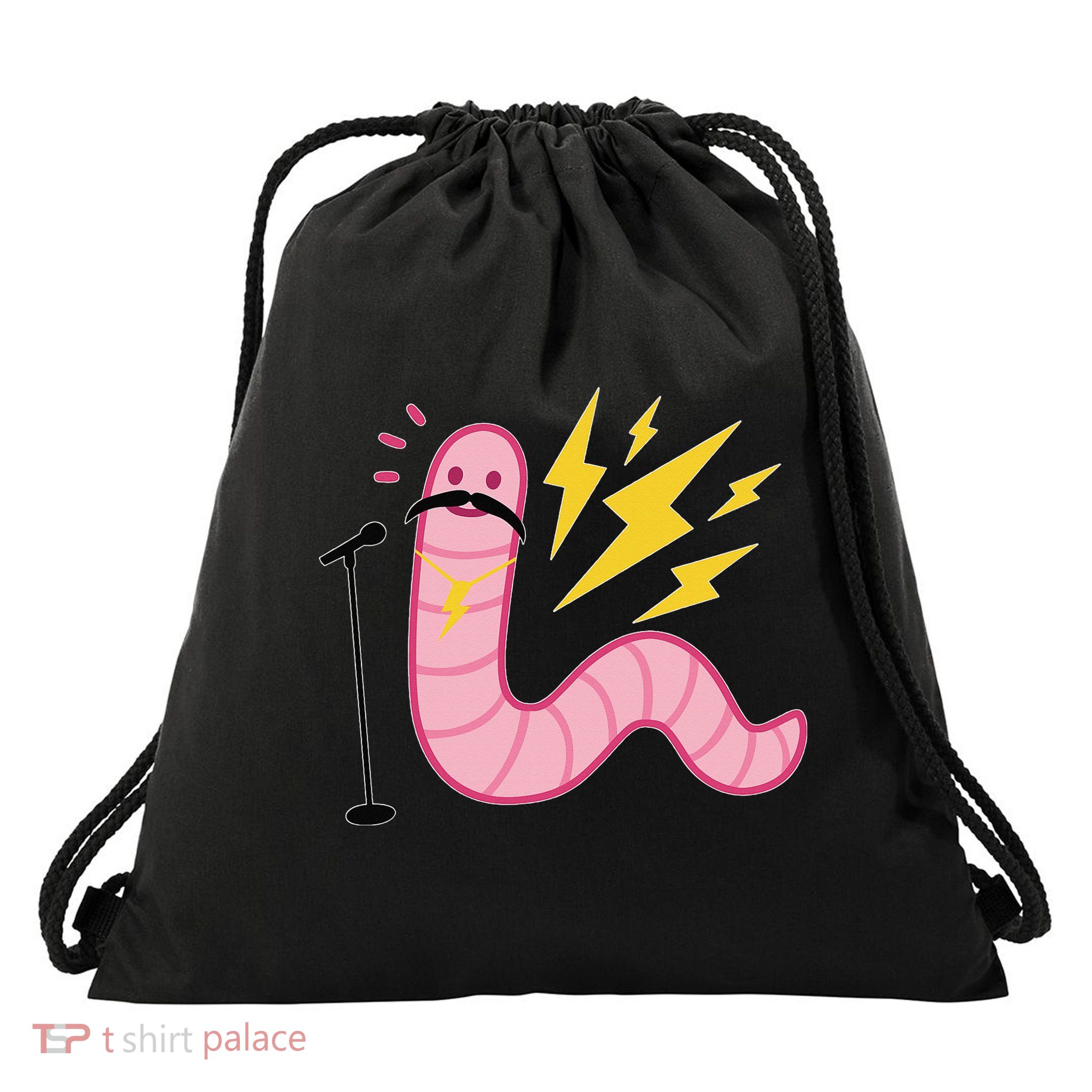 Worm With A Mustache Tom Ariana Reality Drawstring Bag