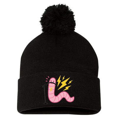 Worm With A Mustache Tom Ariana Reality Pom Pom 12in Knit Beanie