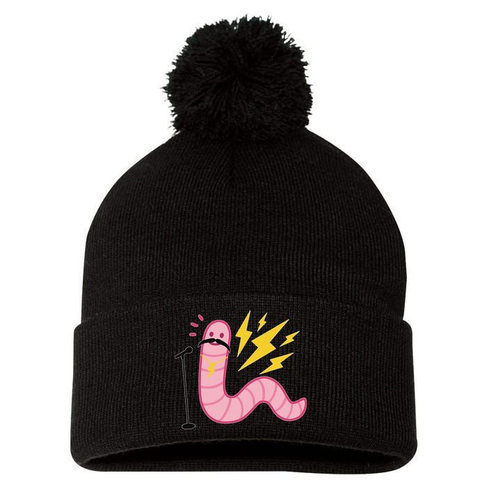 Worm With A Mustache Tom Ariana Reality Pom Pom 12in Knit Beanie