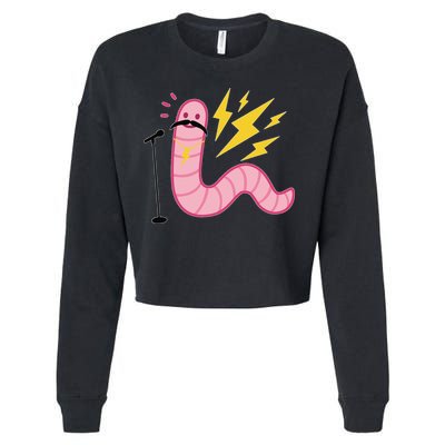 Worm With A Mustache Tom Ariana Reality Cropped Pullover Crew