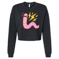 Worm With A Mustache Tom Ariana Reality Cropped Pullover Crew