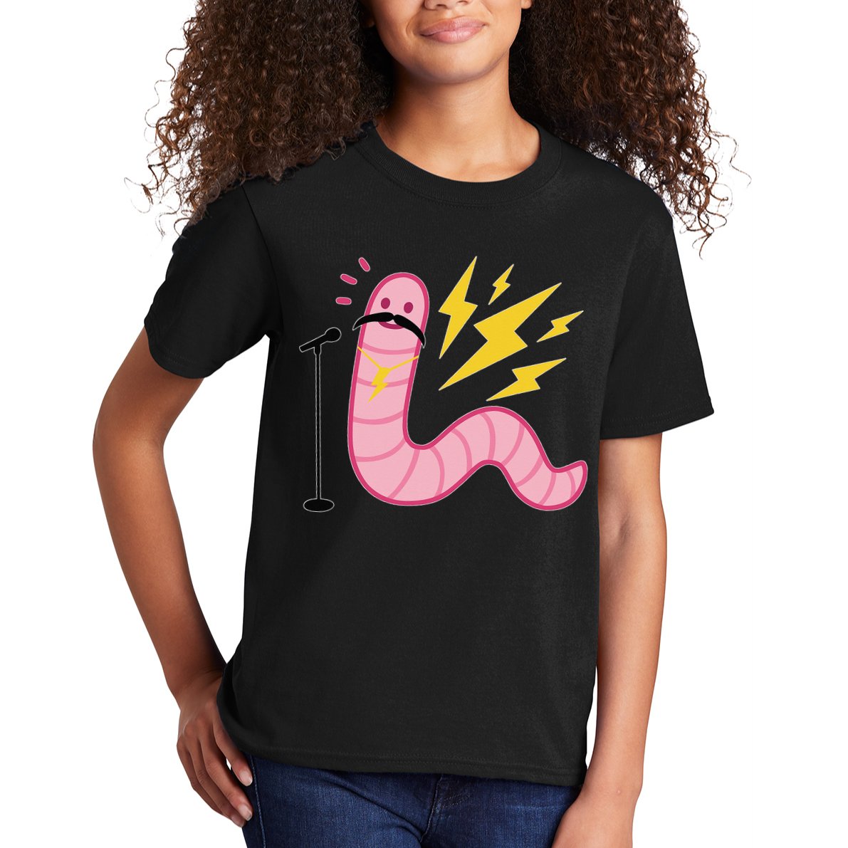 Worm With A Mustache Tom Ariana Reality Kids T-Shirt
