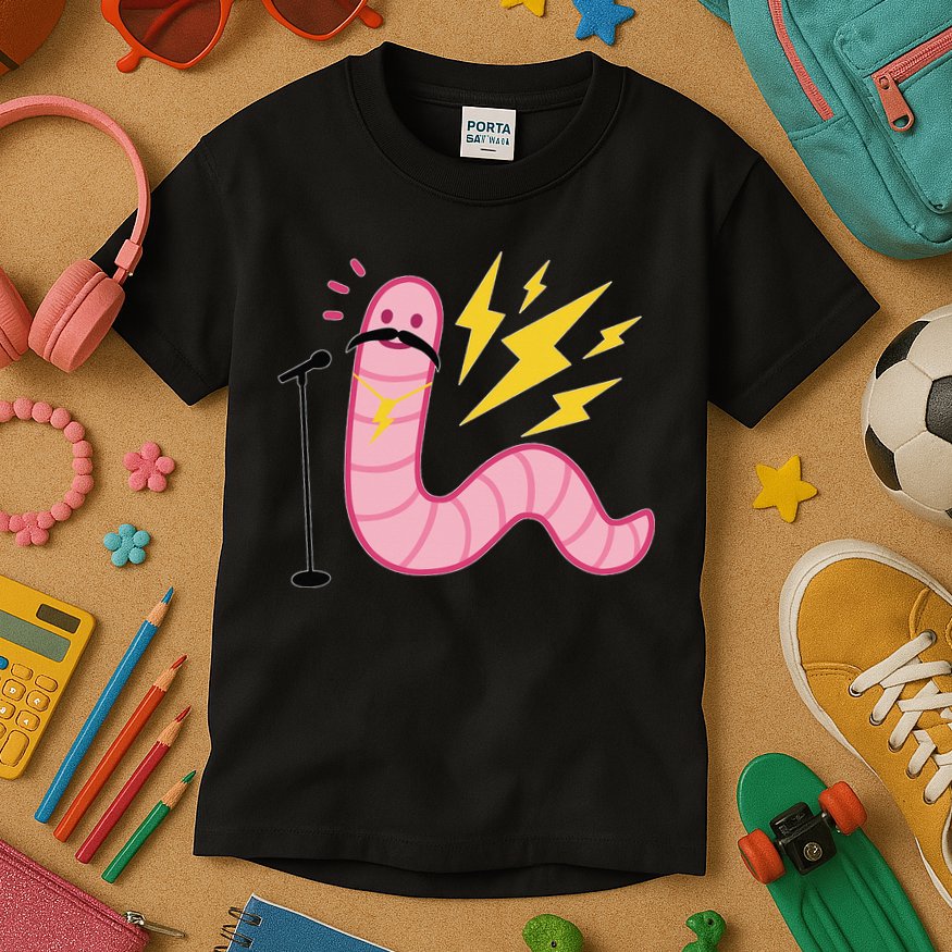 Worm With A Mustache Tom Ariana Reality Kids T-Shirt