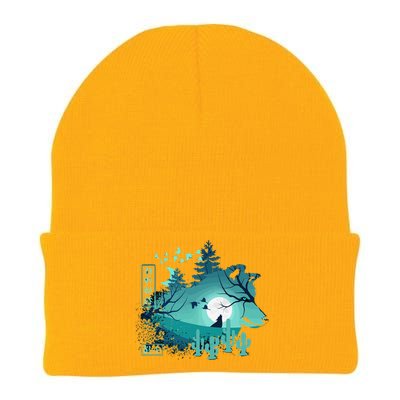 Wolf Wildlife animal Retro 80s Japan Anime japanese art  Knit Cap Winter Beanie