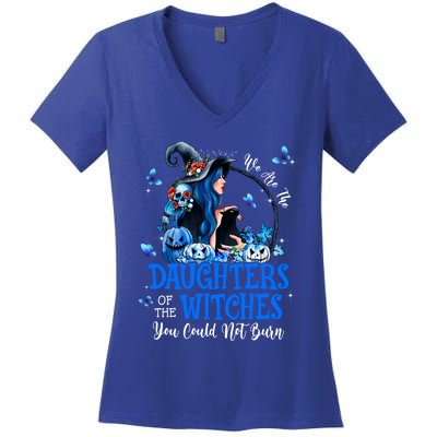 Witch We Are The Daughters Of The Witches You Couldn’t Burn Gift Women's V-Neck T-Shirt