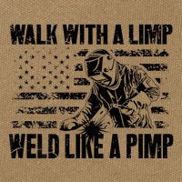 Walk With A Limp Weld Like A Pimp Cotton Canvas Backpack