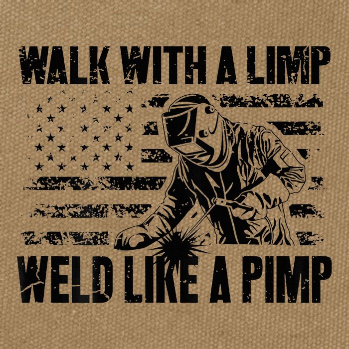 Walk With A Limp Weld Like A Pimp Cotton Canvas Backpack
